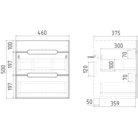 Viant Viant "Marseille" 2 boxes, suspended, 380x460x500 mm, with COMO 50 shell-4