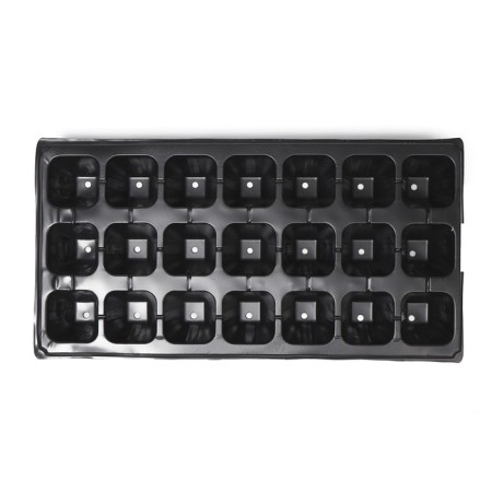 Cassette for growing seedlings, 21 cells, 120 ml, of plastic, black, 54 × 28 × 7 cm, Greengo-1