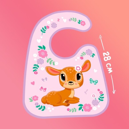 Bibslate for feeding "deer" waterproof on Velcro, with a pocket-6