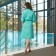 Women's waffle robe and I am 3/4 sleeve, size 42-44, turquoise, 100% cotton, 200g/m2