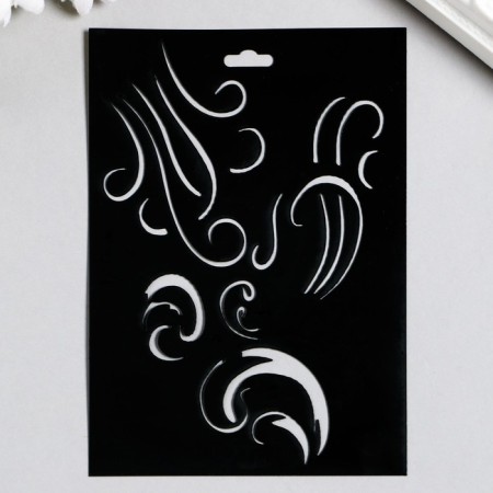 Plastic stencil "Flower ornament No. 4" 9.5x14cm