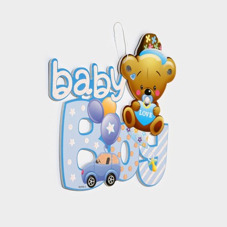 Decorative decoration (suspension) "Baby Boy" 28.5x26 cm, col. blue-2