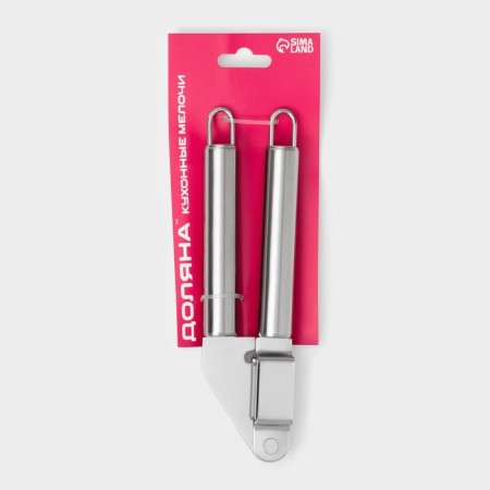Press for garlic shares "metallic", 19.5 cm, silver color-5