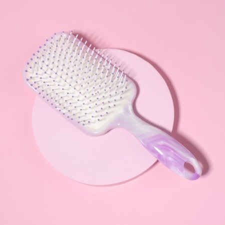 The comb is massage, curved, wide, 8.5 × 24 cm, pearl color-1