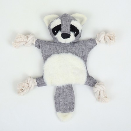 Textile toy with a raccoon rifle with a squeak, rustling, 26 x 28 cm-1