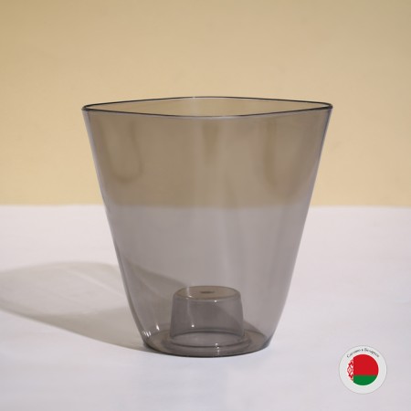 Pot for orchids, 2.5 l, 16.4 × 18.5 cm plastic, transparent gray-2