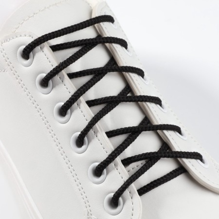 Shoe shoes, round, d = 3 mm, 70 cm, packing 25 pcs, black color-1