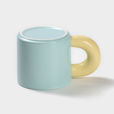 Ceramic "air" mug, 300 ml, blue and yellow color-2