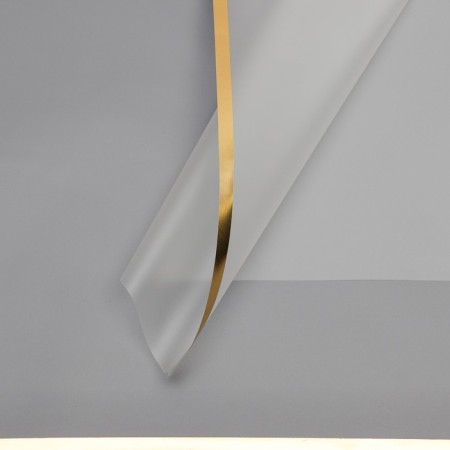 Matte flowing film, "with gold embossing", 57x57 cm, transparent