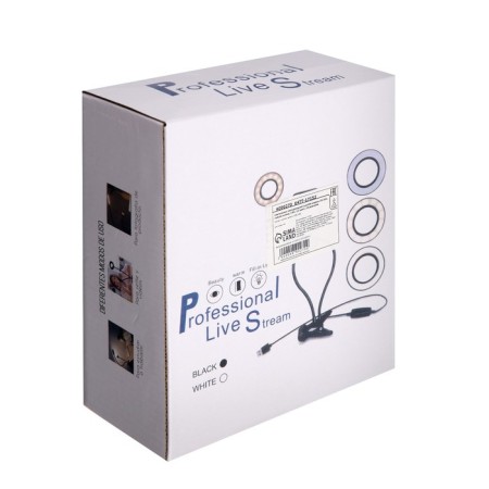 LED ring lamp Luazon SK-001, flexible leg, 5 W, 12 lamps, 10 modes-9