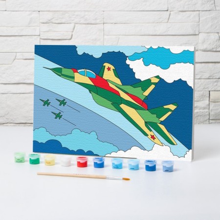 Picture on numbers for children "Fighter", 20 x 30 cm-1