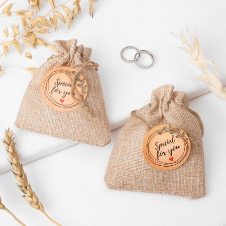 Gift bag "Leno" for you, 10 × 12cm, the color is light brown-1