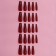 Patch nails, 24 pcs, ballerina shape, burgundy color