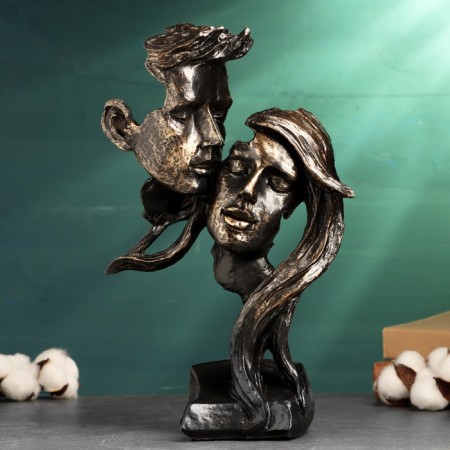 Figure "couple in love - Youth" black with gold, 30cm-4
