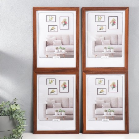 Set of photo frames MDF "OfficeSpace" 21x30 cm, 4 pcs, Italian walnut (plastic screen)-3