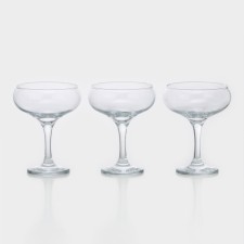 A set of glass glasses for champagne Bistro, 260 ml, 3 pcs