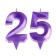 Candle in the cake jubilee "line" (set 2 in 1), number 25 /52, purple metallic, 6.5 cm