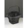 Set 3 pcs of wicker baskets, 28x28x16, 23x23x14, 18x18x12 cm, handle h = 14cm, gray