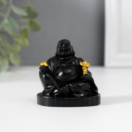 NECKE Polystone "Hothee with Golden Wand of Joua" Black 4x5x5.5 cm