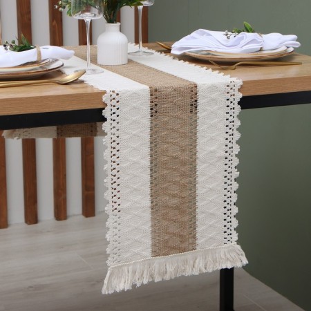 The Ethel Skandi track ts. brown 32*150 cm, 50% cotton 50% linen-1