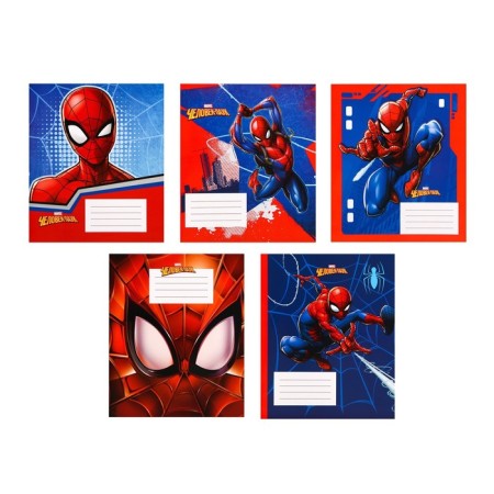 Notebook in a cage 12 sheets, 5 types of mix, cover coated cardboard, spider-man-1