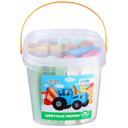 Set of colored crayons blue tractor, 10 colors, 29 pieces-6