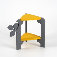 Standing Column Study Triangular Flora 21x27x25 cm, gray-yellow
