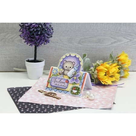 Embroidery "Postcard. Birth of the baby "-1