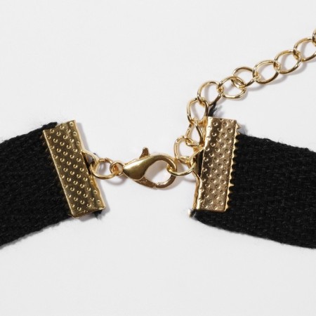 Choker "Jeans style" rectangle, black color in gold, 30 cm-1