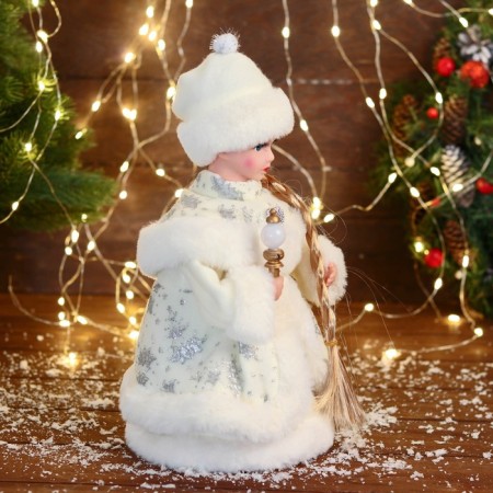 Snow Maiden "In a white fur coat with a heart" moves, 16x30 cm-1