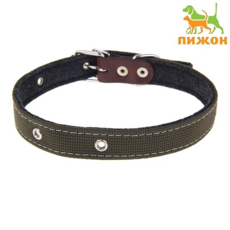 Frinking collar on felt, 62 x 2.5 cm, Osh 30-55 cm, dark green