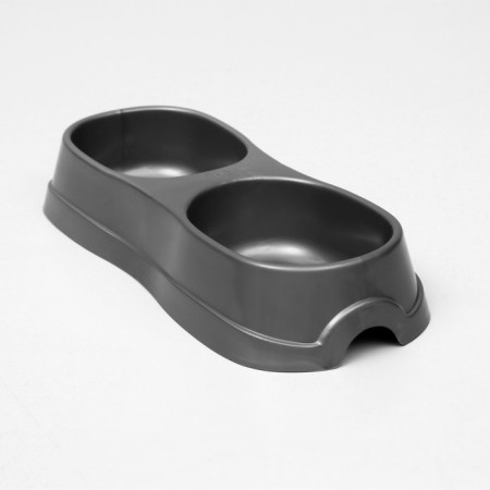 Double bowl 2 x 200 ml, 28 x 12.5 x 5 cm, silver-2