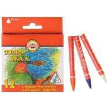 Loars wax 12 colors 7.8 mm, KOH-I-NOOR 8272/12, trihedral, in cardboard packaging, l = 90 mm