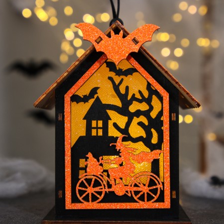 Decor with backlight "Witch House" 9 × 10 × 13 cm-2