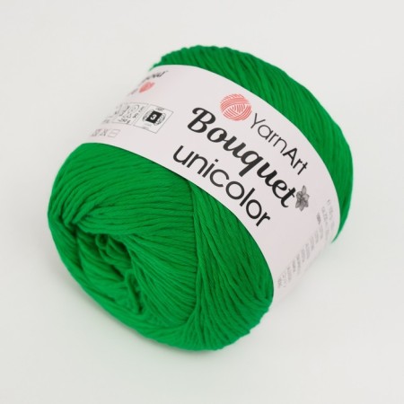 Yarn "Bouquet Unicolor" 100% cotton 200m/100g (3220 Greens are bright)-1
