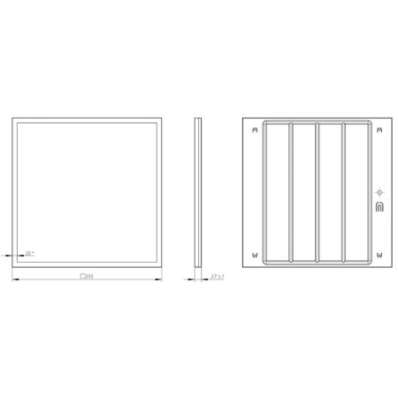 LED LED era SPO-1, 595x595x25 mm, IP40, 50W, 5000LM, 6500K, white-1