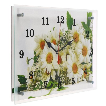 Carty clock is wall-mounted, interior "chamomiles", silent, 30 x 40 cm-1