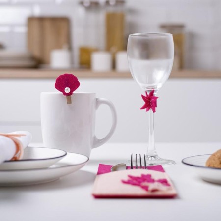 Set of decorative clothespins Sea Love 4 pcs, felt/tree-3