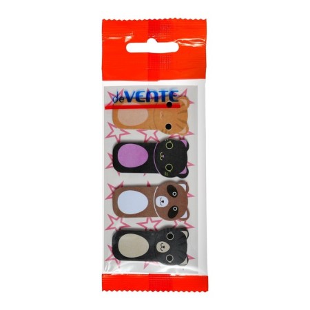 Bookmarks with adhesive edge (stickers), 23 x 45 mm, 4 colors of 20 sheets, paper, Devente "cats", in a plastic bag-1
