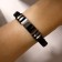 Unisex Bracelet "Power", black color with silver, 22 cm