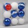 Set of balls plastic D-5.5 cm, 9 pcs "Midnight" curls, blue white