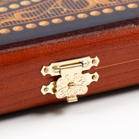 Wooden backgammon large, with “hussars” checkers, board game, 60 x 60 cm-5