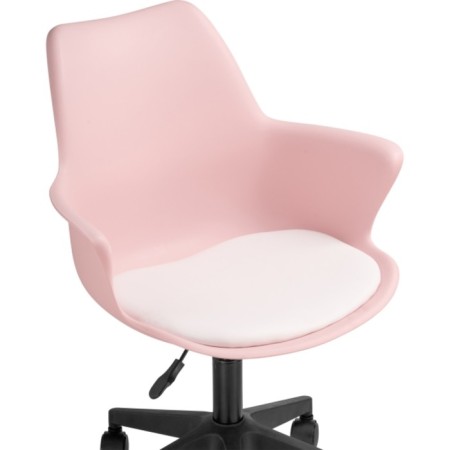 Computer chair Tulin plastic/eco -leather, black/pink/white 60x60x83 cm-4