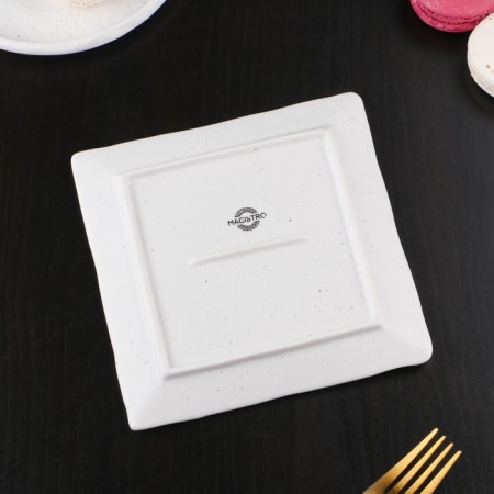 Porcelain dish for feeding Magistro Slate, 16 × 16 cm, white color-4