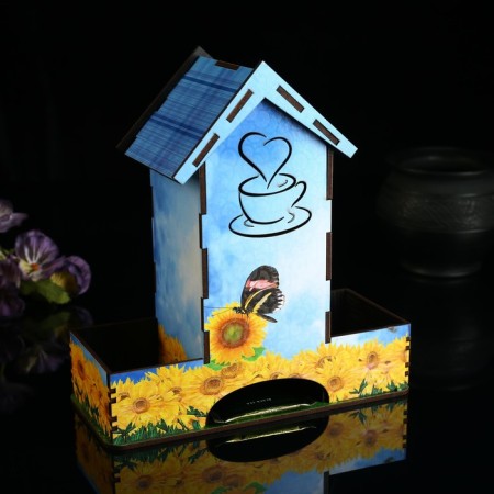 Tea house with storage compartments "Yellow Flowers"
