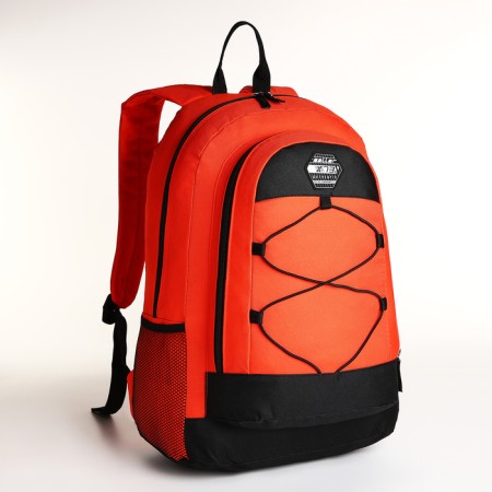 Youth backpack on a zipper, 3 pockets, orange color-2