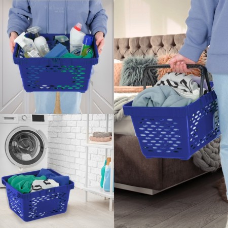 Basket plastic 28 l, 50 × 34 × 26 cm, blue color-1