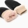 Women's mittens minku, black color, 25 cm