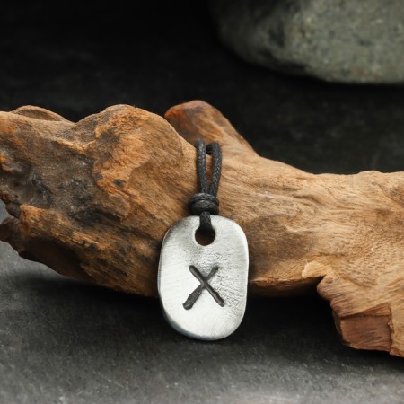 Amulet "Scandinavian runes", Runa Gebo, 21x29mm, metallic
