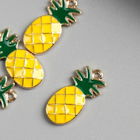 Decor for creativity metal, enamel "pineapp" gold 1.4x1.2 cm